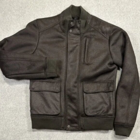 Zara Man Size Medium "Young Collection" Fur Lined Bomber Jacket Black Nice!! - Picture 1 of 14